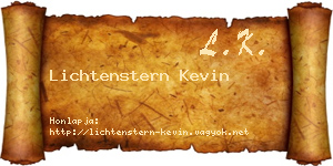 Lichtenstern Kevin névjegykártya