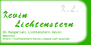 kevin lichtenstern business card